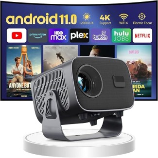 جهاز عرض محمول [اندرويد 11.0/تركيز كهربائي] مع واي فاي 5G 12000 لومن اصلي 1080P FHD من دبليو تونيسي، 1280 x 720